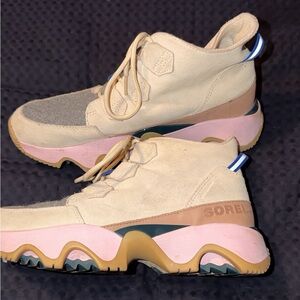 Sorel Women's Cream and Pink Sneakers